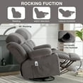 thumbnail image 6 of HSUNNS 360° Swivel Recliner Chair with Massage & Heat, 135° Recline, Living Room Recliner with USB Port, Cup Holder and Storage, 350LB Ergo Lounge Chair Grey, 6 of 11