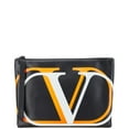 thumbnail image 1 of Pre-Owned Valentino V Clutch Bag Black Multicolor Leather Men's, 1 of 6