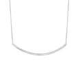 thumbnail image 1 of Sterling Silver Long Flat Curved Bar Pendant Necklace 18 Inches, 1 of 1