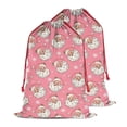 thumbnail image 2 of Christmas Bags Drawstring,Pink Christmas Santa Pattern Large Xmas Christmas Gift Bags,Reusable for Xmas and New Year Party Favors and Supplies,27.6" X 19.7", 2 of 6