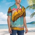 thumbnail image 3 of Pofeuu Melting Banana Fantasy Print Hawaiian Shirt for Men Sleeves Casual Button Down Summer Beach Dress Shirts T-Shirts,X-Large, 3 of 7