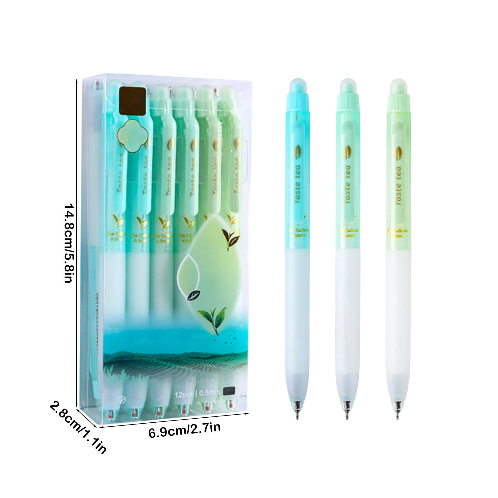 Yunuuuoa Scented Erasable Pens, 0.5mm ST Nib Fine Point Rolling Ball Pens, Tea Aroma Fast Drying Thermal Ink Pen Set, Smooth Writing Push-Up Retractable Pen for Office Writing Take Note
