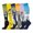 Green Yellow Purple Orange Blue, variant on 6 Pairs World Famous Paintings Copper Compression Socks for Women & Men Circulation 15-20 mmhg - Better Blood Flow, Swelling, Best Support for Medical, Running, Nursing
