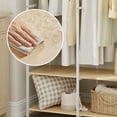 thumbnail image 3 of LEDREM Heavy Duty Garment Rack , Iron and Wood Closet Organizer with Hanging Rods & Shelves , Freestanding Storage for Bedroom , 70.9 Inch ,Natural Beige, 3 of 5