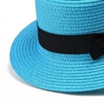 thumbnail image 3 of Hfnxid Classic Straw Boater Hat,Skimmer Hat,Flat Top Boater Hat,Casual Party Church Hat for Men Women, 3 of 5