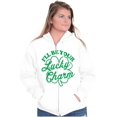 thumbnail image 3 of I'll Be Your Lucky Charm Clover Unisex Fleece Graphic Zip Up Hoodie Brisco Brands 3X, 3 of 5