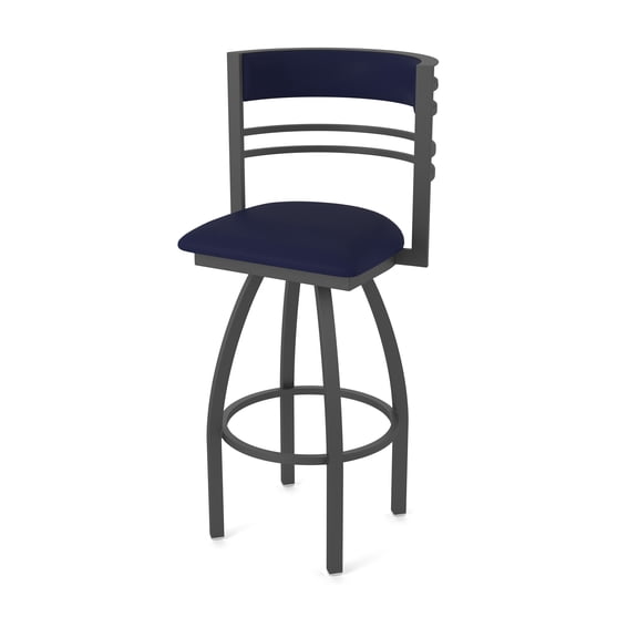 860 Hunter 36" Swivel Bar Stool with Pewter Finish and Canter Twilight Seat and Back