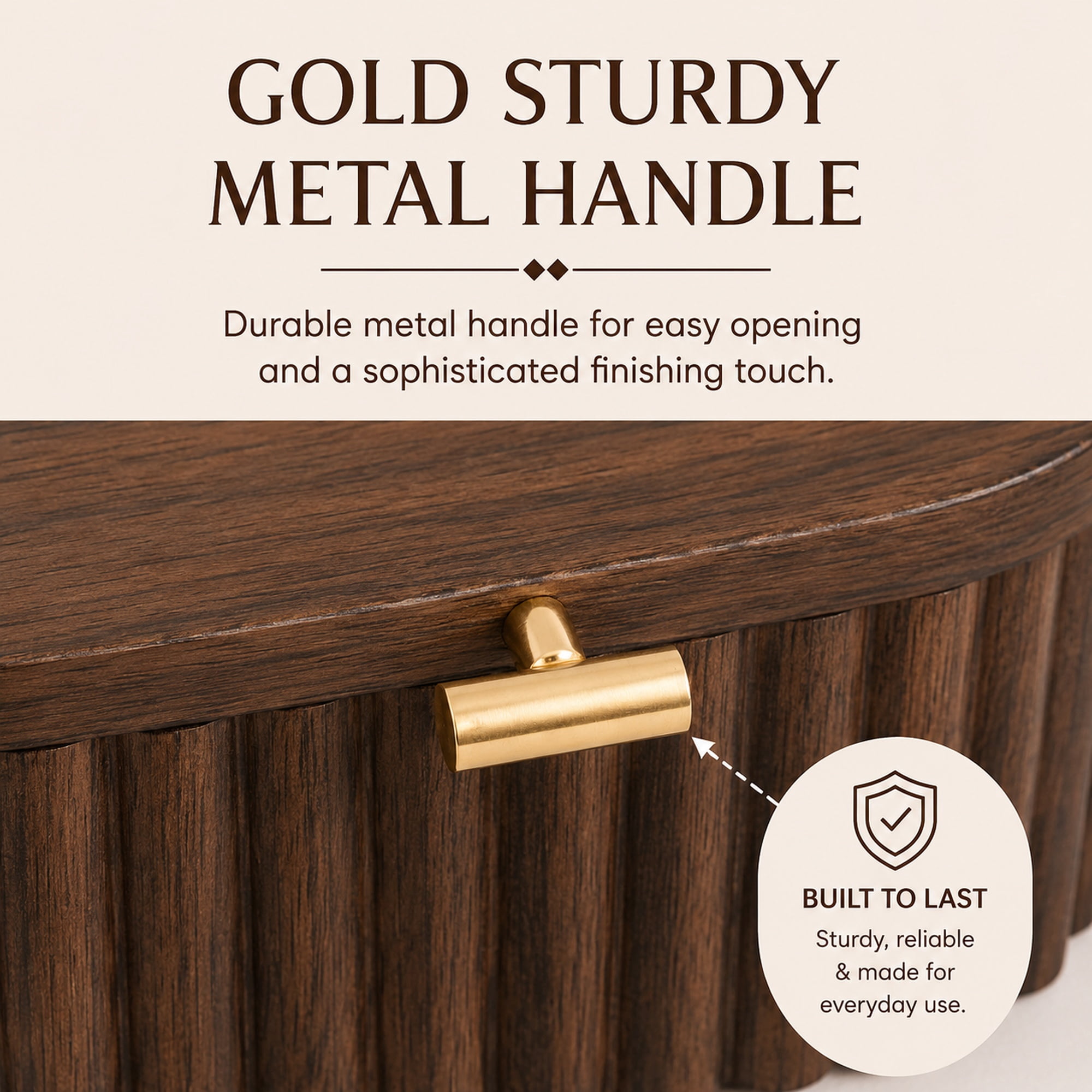 Better Homes & Gardens Oval Scalloped Wood Jewelry Box with Lid, Natural, Decorative Storage