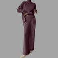 thumbnail image 2 of Usmixi Womens Sweater Outfits Set Womens Turtleneck Sweater 2 Piece Sets Winter Cozy Trendy Slit Knitted Pullover Sweater and Long Pant Lounge Sets Casual Solid Homewear Sets Deals on Sale, 2 of 5