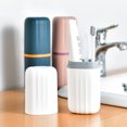 thumbnail image 3 of 3 in 1 Portable Plastic Travel Toothbrush Case Multifunction Toothpaste Travel Case Holder for Travel, Business, Home, Camping, School Supplies, 2PCS, Blue, 3 of 4