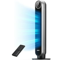 Dreo Tower Fans for Home, 90° Oscillating Standing Fans with Remote, 24 ft/s Velocity Quiet Bedroom Fan, 4 Speeds, 4Modes, 8H Timer, Bladeless Floor Fan, Black Silver