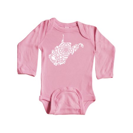 

Inktastic West Virginia Silhouette Mandala Gift Baby Boy or Baby Girl Long Sleeve Bodysuit