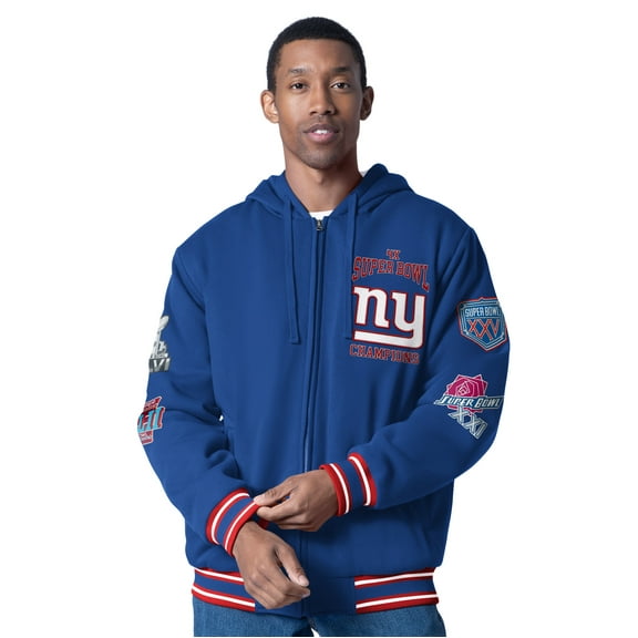 Men's G-III Sports by Carl Banks  Royal New York Giants Power Forward Commemorative Full-Zip Hooded Jacket