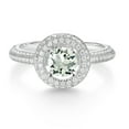 thumbnail image 2 of Gem Stone King 925 Sterling Silver Engagement Ring for Women Set with Prasiolite and Moissanite (1.41 Cttw), 2 of 4