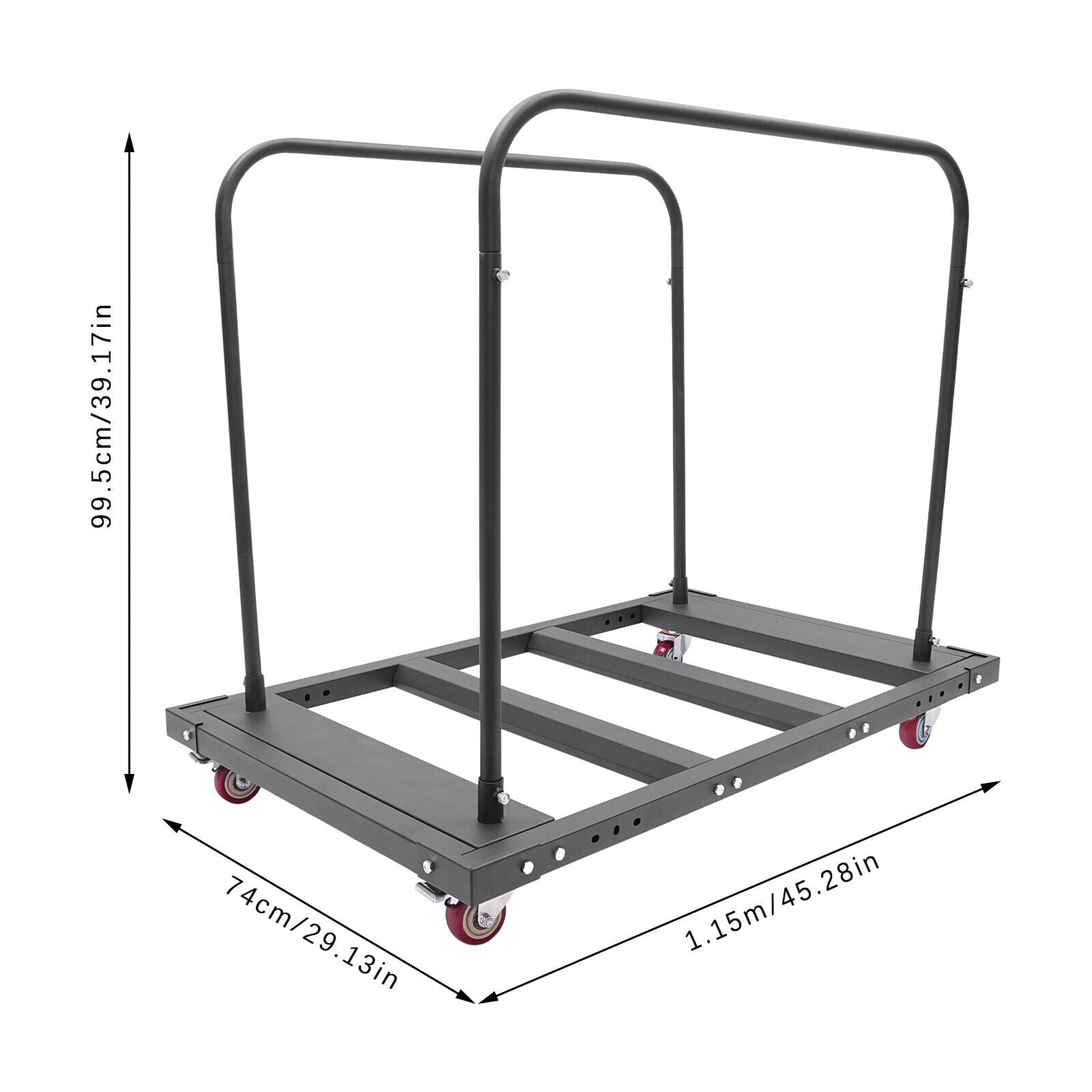 Miumaeov Rectangular Folding Table Cart Folding Table Trolley Dolly Cart For 10Pcs Folding Desk