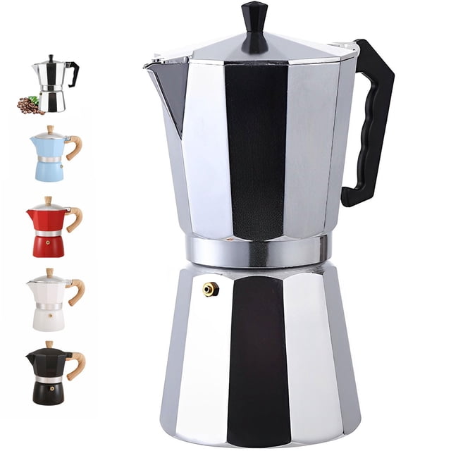 Cafetera Espresso DITOSH, 12 tazas, 600 ml, aluminio