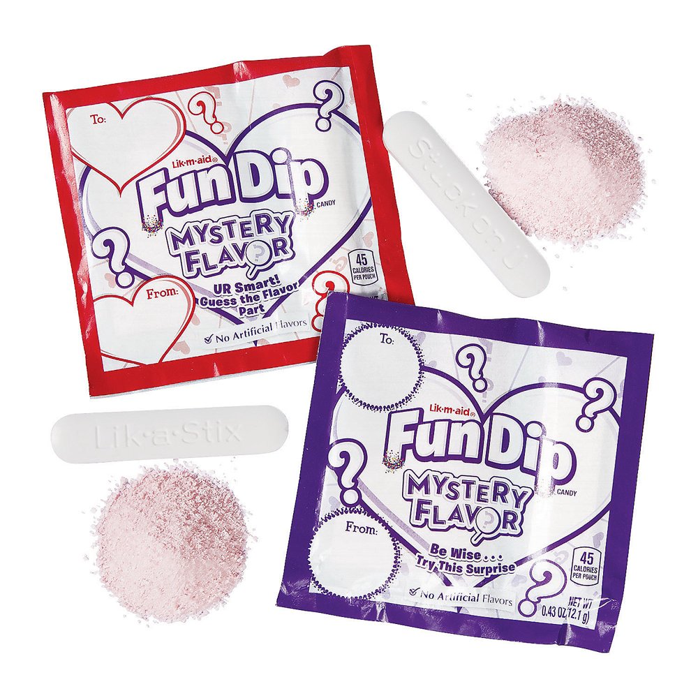 Fun Express Valentine Fun Dip Mystery Flavor for Valentine's Day Edibles Soft & Chewy
