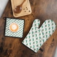 thumbnail image 5 of White Cartoon Unicorn Heart Star Pattern Kitchen Oven Mitt and Pot Holder Sets 2 Pcs for Baking, Cooking and Grilling, Heat Resistant Up To 392 °F, 5 of 7
