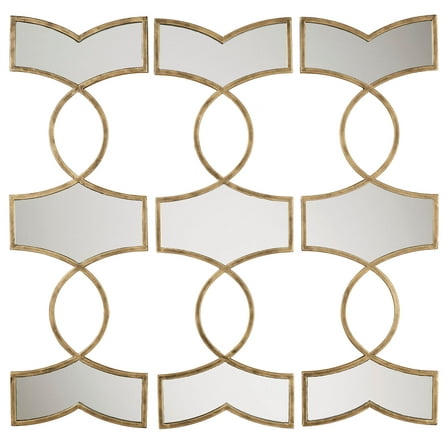 Zerynthia Mirrored Wall Art Gold Set of Three 3