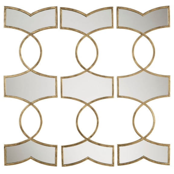 Zerynthia Mirrored Wall Art Gold Set of Three 3