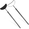 thumbnail image 1 of 2 Pieces Half Moon Lash Extension Mirror Eyelash Application Accessories Makeup Tool Stainless Steel Matte Handheld Eyelash Mirror for Salon Beauty Use, 1 of 7