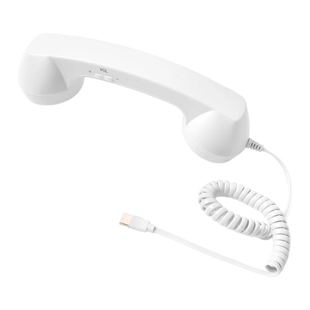 Bunblic Retro Phone with Noise Reduction, Built-in , Wired Connection, Volume Control, Comfortable Grip, High-Quality Materials, Touch Control White