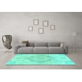 thumbnail image 3 of Ahgly Company Indoor Round Persian Turquoise Blue Traditional Area Rugs, 3' Round, 3 of 4