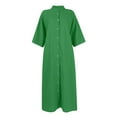 thumbnail image 6 of LISTHA Tshirt Dress Women Casual Button Down Short Sleeve Shirt Dresses Dressy Midi Dress Summer Dresses with Pockets Green 4XL, 6 of 6
