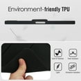 thumbnail image 4 of ELEHOLD For iPad Mini 7th 6th Generation Protective Case with Kickstand,Shockproof Slim Foldable Kickstand TPU Hard PC Protective Case Cover with Cleaning Cloth & Stylus, Black, 4 of 7