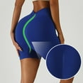 thumbnail image 4 of felwors V Back Biker Shorts High Waist Scrunch Lifting Workout Yoga Running Training Blue for Size XL, 4 of 9