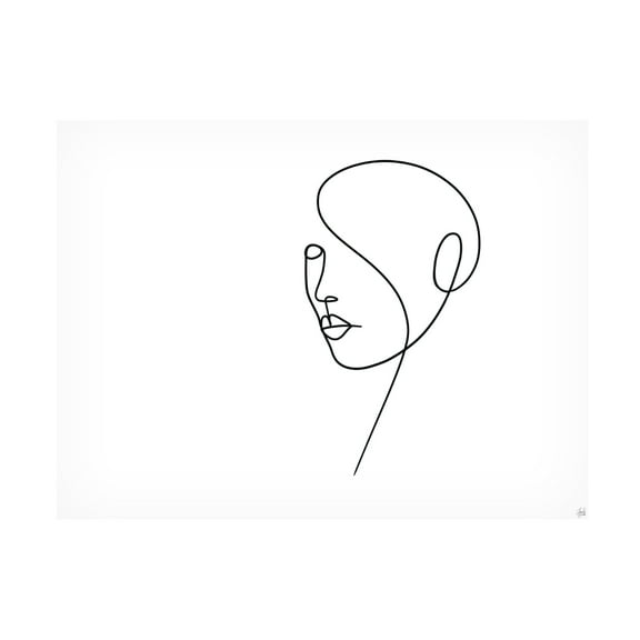 Canvas Wall Art - Line and Brush 'Line Lady 4' Wall Art for Living Room, Bedroom, or Office Décor by Trademark Fine Art - 19 x 14 Inches