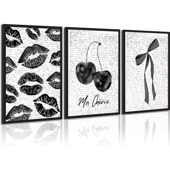 Bow Wall Art Coquette Room Canvas Decor Beige Bow Poster Preppy Wall Deocr Aesthetic Pictures Coquette Girly Posters Nursery Art Prints for Girls Bedroom 12x16 Inch Unframed Set of 3