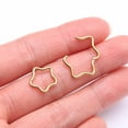thumbnail image 3 of Implant Grade Titanium Golden Star Basic Geometric Clicker Hoop Ring, 3 of 4