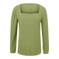 thumbnail image 5 of Womens Long Sleeve Tops Plus Size Solid Color Neck Casual Long Sleeved Loose T Shirt, 5 of 5