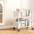 thumbnail image 4 of Adjustable Plastic Storage Rack with Wheels, Multi-Tier Organizer Shelf for Kitchen, Bathroom, and Office, Large Capacity with Sturdy Construction, Convenient and Versatile Design, 4 of 6