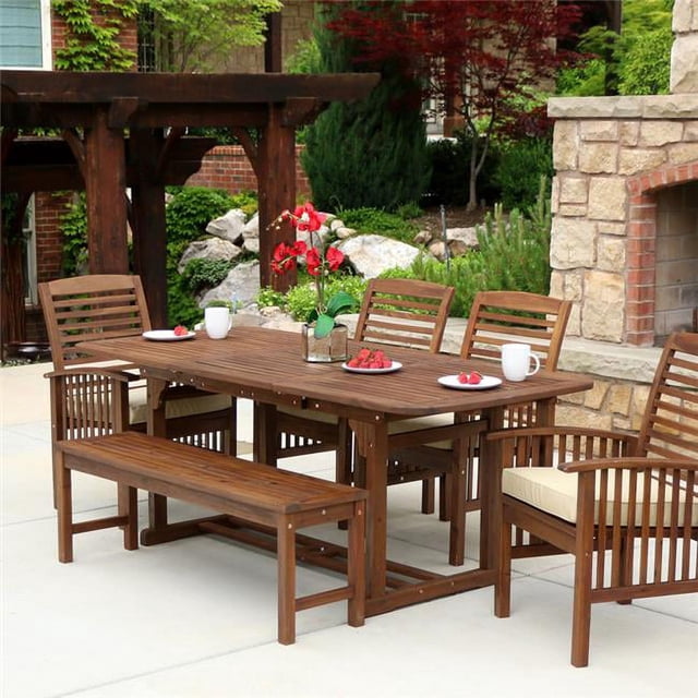 Walker Edison Mobilier OW6SDB Ensemble de Salle à Manger 6 Pcs Sundowner, Brun Foncé - 8 x 30 x 45 Po.