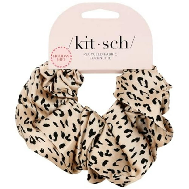 Kitsch Brunch Scrunchies - No Crease Hair Ties for Girls, Scrunchies for Women | Perfect for Daily Wear or Any Occasion | Ideal Gifts for Women - Leopard Print