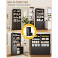 thumbnail image 6 of Tall Bathroom Storage Cabinet, Freestanding Linen Cabinet with Adjustable Shleves and 2 Doors, Metal Pantry Cabinets for Kitchen, Bathroom, Living Room, Entryway, 55”H, Black, 6 of 7
