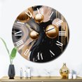 thumbnail image 1 of Designart "Mystic Gold & Noir Fusion I" Abstract Shapes Oversized Wall Clock, 1 of 6