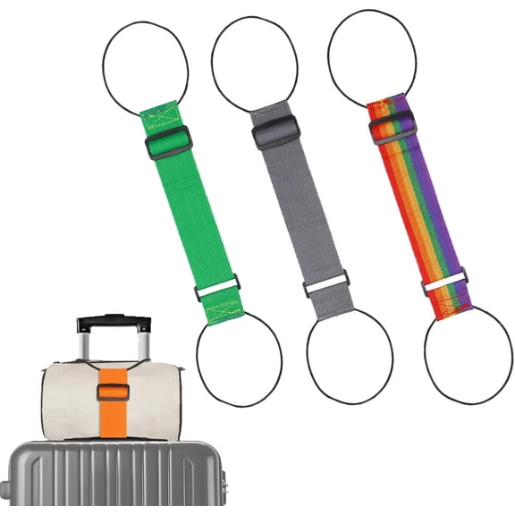Multi Use Strong Adjustable Luggage Connector Straps - Luggage Connector Straps for Suitcases, Elastic Travel Belt for Suitcases, Secure Stacking & Hands-Free Carrying Essentials (3PCS-5)