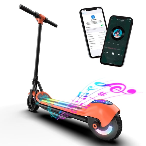 Electric Scooter for Kids 6-12 – Bluetooth Music, LED Lights, 110W Motor, 9 MPH, 5-Mile Range, Safe & Fun