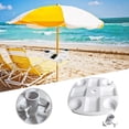 thumbnail image 5 of Table de Parasol de Plage Extérieure avec 4 Porte-Gobelets et 4 Compartiments à Collations Plateau en Plastique pour Parasols de Jardin Plage Patio, 5 of 5