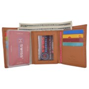Slim Mens RFID Security Blocking Slim Trifold Credit Card ID Leather Wallet