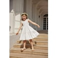 thumbnail image 3 of Arshiner Dresses for Girls Toddler Elastic Waist Loose Dress Summer Tiered Flowy Midi Dress Toddler Girl Dress, 3 of 6
