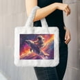 thumbnail image 6 of Cauagu Astronaut Dolphin Pattern Women's Plush Tote Bag,Soft Underarm Bag Ladies Fluffy Shoulder Bag Plush Handbag Women Furry Tote Bag for Autumn and Winter, 6 of 7