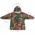 thumbnail image 7 of Football on Field Pattern Blanket Hoodies for Kids 6-13YR Oversize Wearable Blanket Hoodies for Boys Girls Teens, 7 of 7