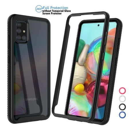 Galaxy A71 5G Case, Phone Case for 2020 Galaxy A71 5G, Njjex Full-Body Rugged Transparent Clear Back Bumper Case Cover for Samsung Galaxy A71 5G 6.7" Not A71 4G -Black