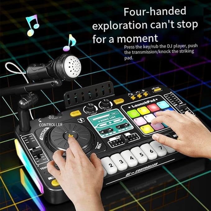LangPing Multi-functional DJ Disc Player , Bluetooth Light Music Percussion, Electronic Piano for Kids, Musical Instruments Toys, Perfect for Creative Play and Entertainment