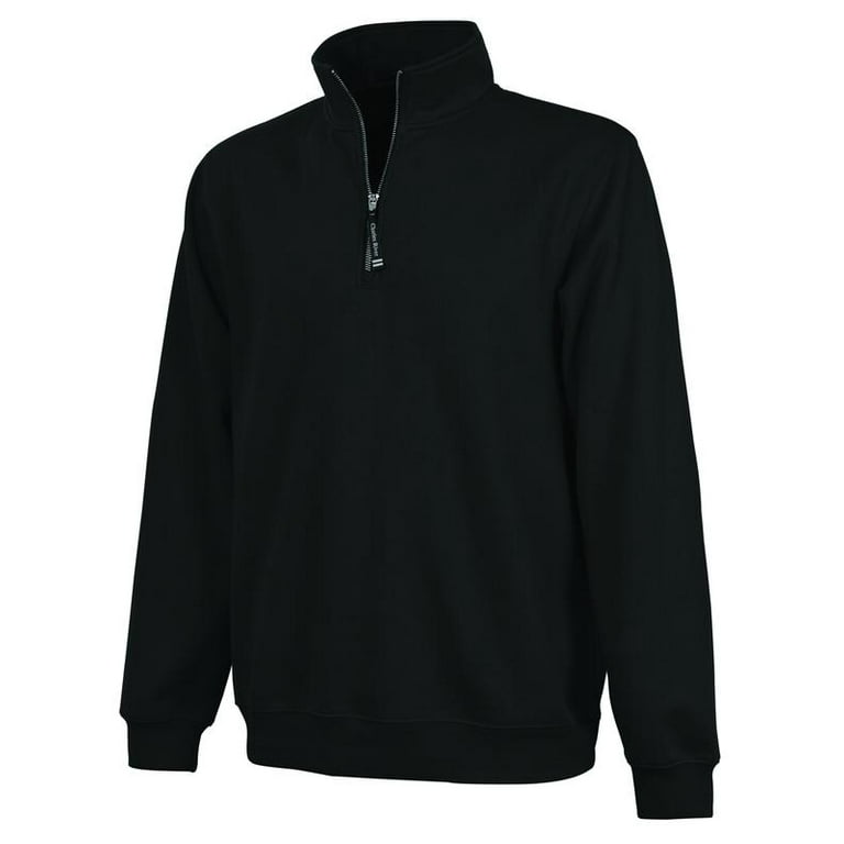 Charles River Adult Crosswind Quarter Zip Sweatshirt in Black L 9359