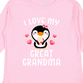 thumbnail image 4 of Inktastic I Love My Great Grandma with Cute Penguin and Hearts Girls Long Sleeve Toddler T-Shirt, 4 of 5